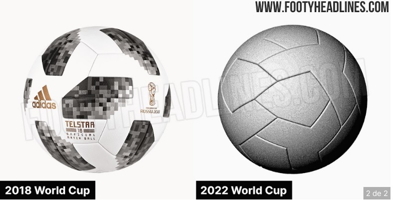 Site mostrou diferenças da bola de 2018 e 2022