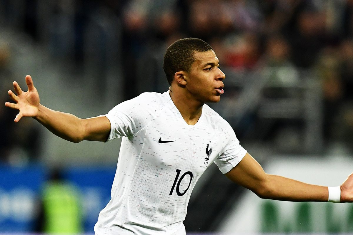 Amistoso: França x Rússia Kylian Mbappe comemora após marcar gol contra a Rússia - 27/03/2018