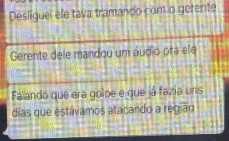 Reprodução de conversa entre os criminosos obtida pela Polícia Civil catarinense
