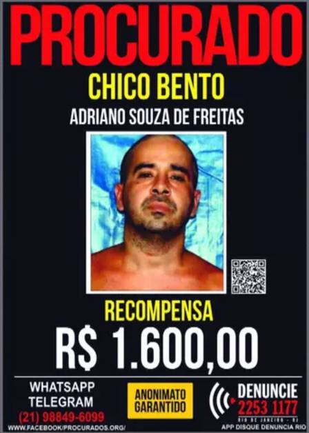 O Disque-Denúncia oferece recompensa por informações que levem até a prisão de Chico Bento