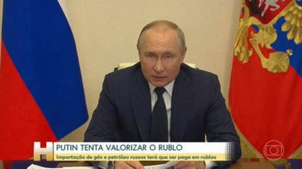 Putin diz que vai cobrar em rublos a exportação de gás natural