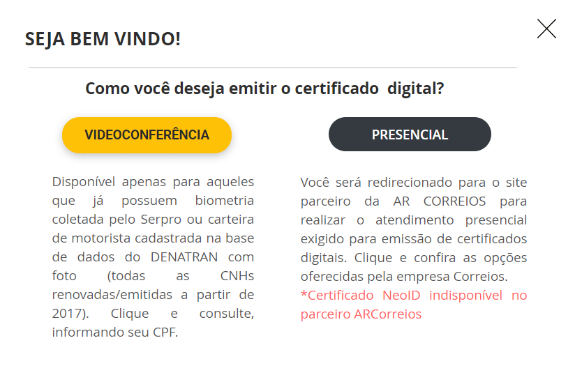 Como pedir o certificado digital