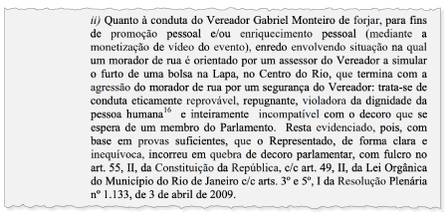 Para o conselho, houve quebra de decoro quando 