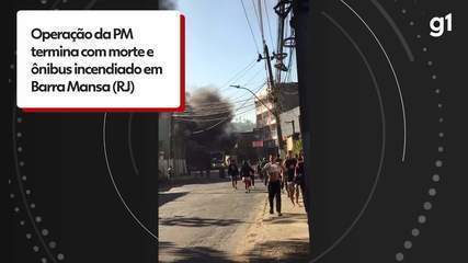 Operação da PM termina com homem morto e ônibus incendiado em Barra Mansa (RJ)