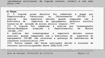Laudo do Instituto de Criminalística Carlos Éboli da Polícia Civil do Rio concluiu que o spray usado por motorista de app durante corrida é álcool