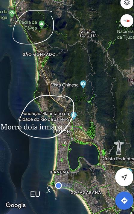 Distância entre Morro Dois Irmãos e Pedra da Gávea foi encurtada pelo fotógrafo carioca
