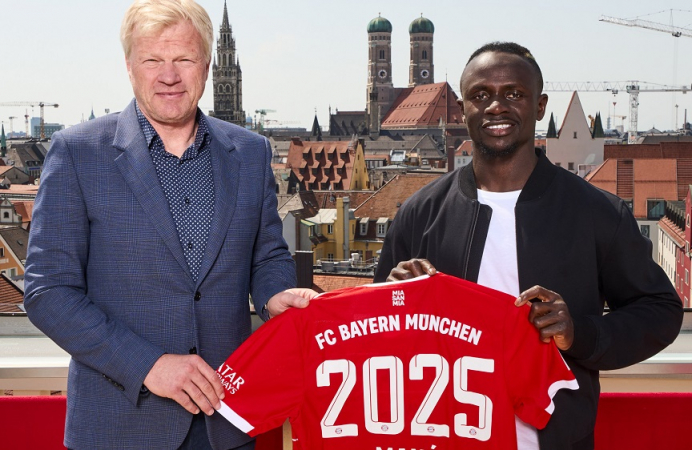 Mané foi oficializado como novo reforço do Bayern de Munique