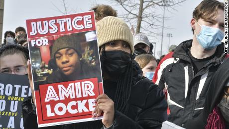 Students walk out of school to demand justice for Amir Locke at Central High School in Saint Paul, Minnesota.