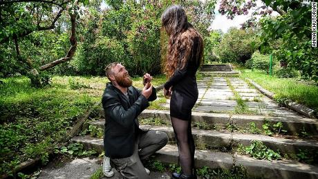 Anna Khutorian and her now-husband got engaged just before he was sent to fight for Ukraine.