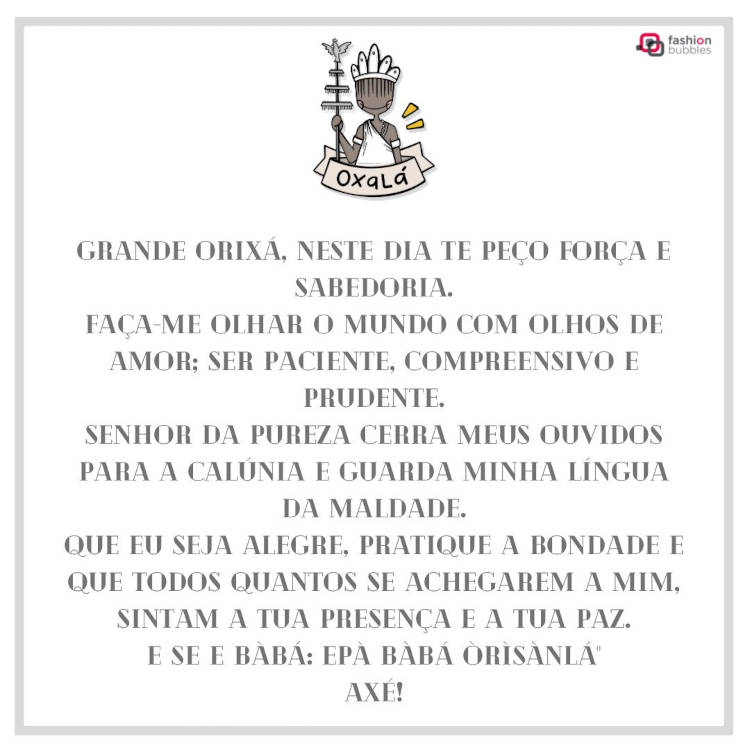 Oração para Oxalá.