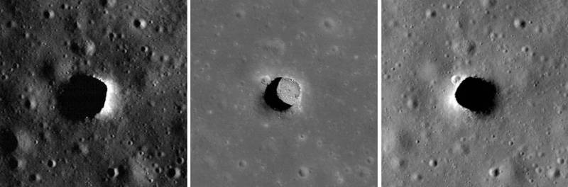 La cámara del instrumento de la NASA ha capturado agujeros en la Luna que podrían albergar vida humana.