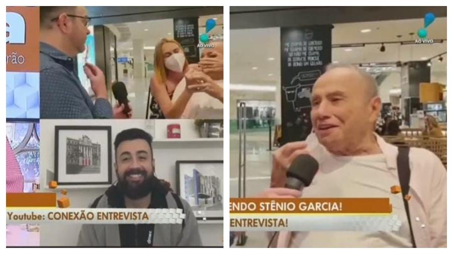 Stênio Garcia é retirado à força de entrevista por esposa e pede socorro