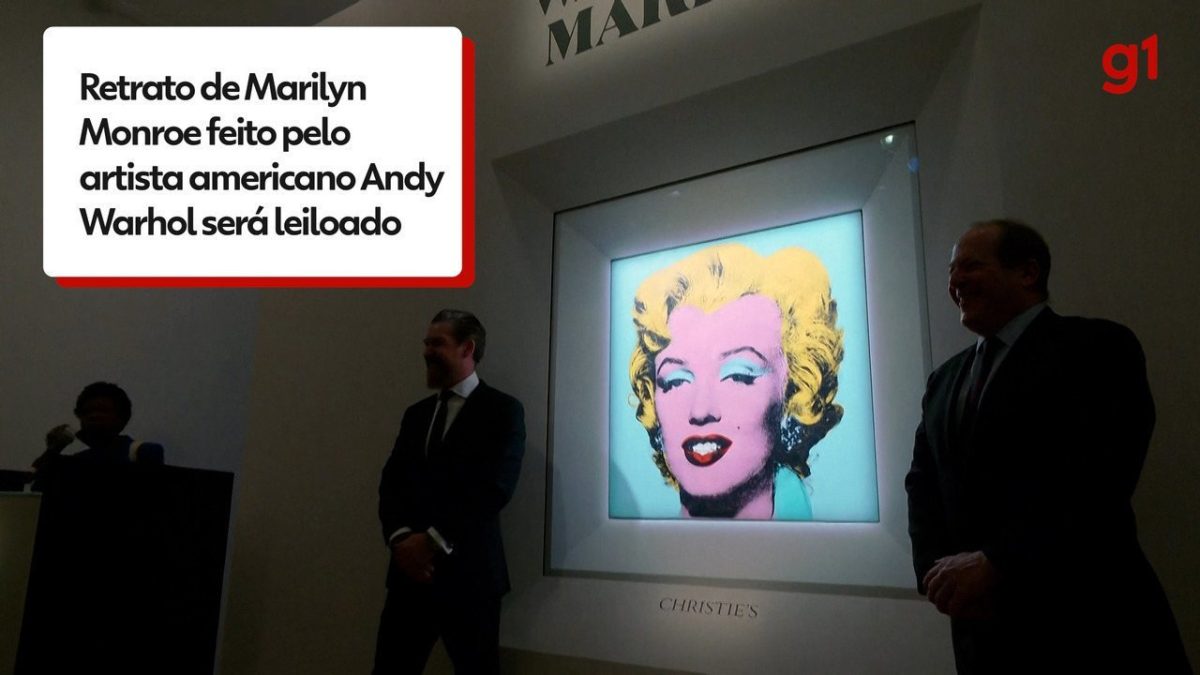 Retrato de Marilyn Monroe feito por Warhol será leiloado com preço estimado em R$ 1 bilhão