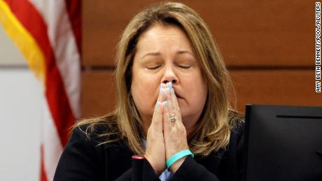 Jennifer Montalto pauses before giving her victim impact statement during the penalty phase of the trial of the Marjory Stoneman Douglas High School shooter on Wednesday.
