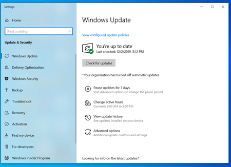 Verificar as últimas atualizações 10 modos de acelerar o PC executando Windows 10