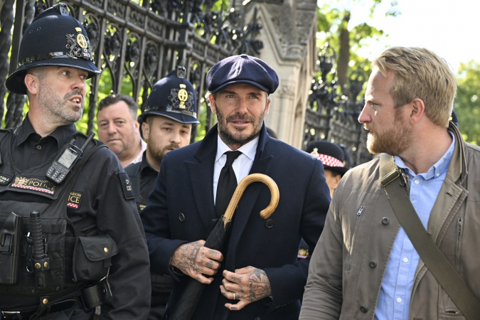 Ex-capitão da seleção inglesa, David Beckham compareceu ao velório da rainha Elizabeth II
