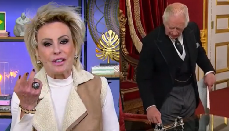 Montagem com Ana Maria Braga e rei Charles III