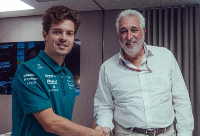 Felipe Drugovich (esquerda) foi anunciado como piloto reservas da Aston Martin