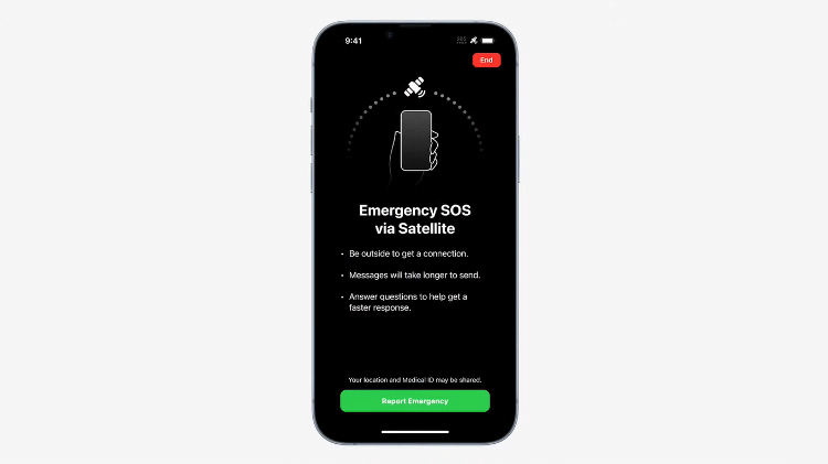 Novos iPhones 14 têm conexão por satélite para situações de emergência - Reprodução - Reprodução