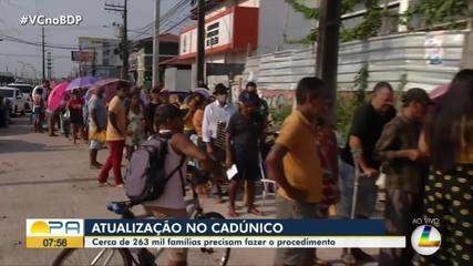 Belém registra filas de beneficiários de auxílios para atualizar CADÚnico Belém registra filas de beneficiários de auxílios para atualizar CADÚnico