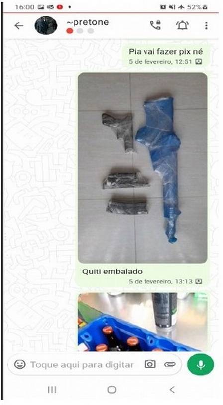 Em conversa via aplicativo de mensagem, integrantes de quadrilha organizavam o envio de armas para o Rio de Janeiro