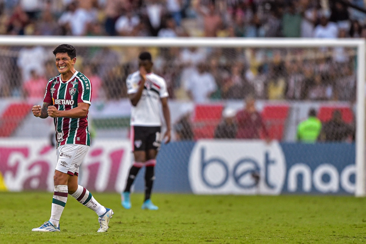 Germán Cano comemora gol marcado pelo Fluminense diante do São Paulo