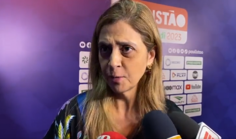 Leila Pereira falou com a imprensa depois de participar do sorteio da fase de grupos do Paulistão 2023