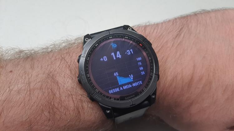 Modo "Body Battery" do Garmin Fenix 7 Solar em ação - Gabriel Daros/Tilt - Gabriel Daros/Tilt