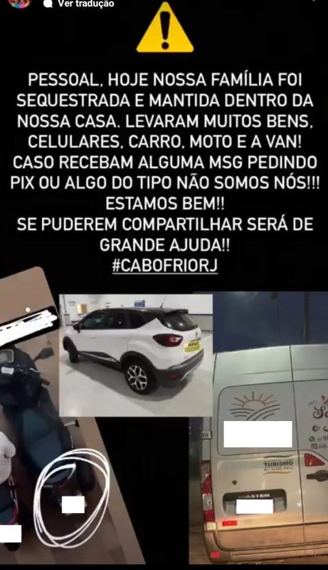 Família é feita refém dentro de casa por cerca de 5h durante assalto em Cabo Frio, no RJ