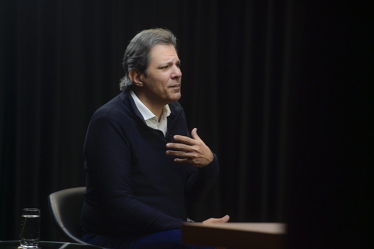 Fernando Haddad durante a gravação do programa Amarelas On Air -
