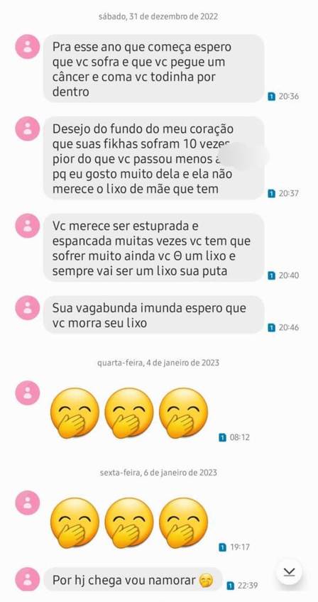 ‘Você merece ser estuprada e espancada’