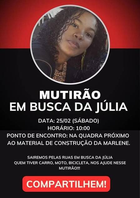 Moradores farão buscas para tentar encontrar adolescente desaparecida.Padrasto é suspeito Moradores farão buscas para tentar encontrar adolescente desaparecida.Padrasto é suspeito