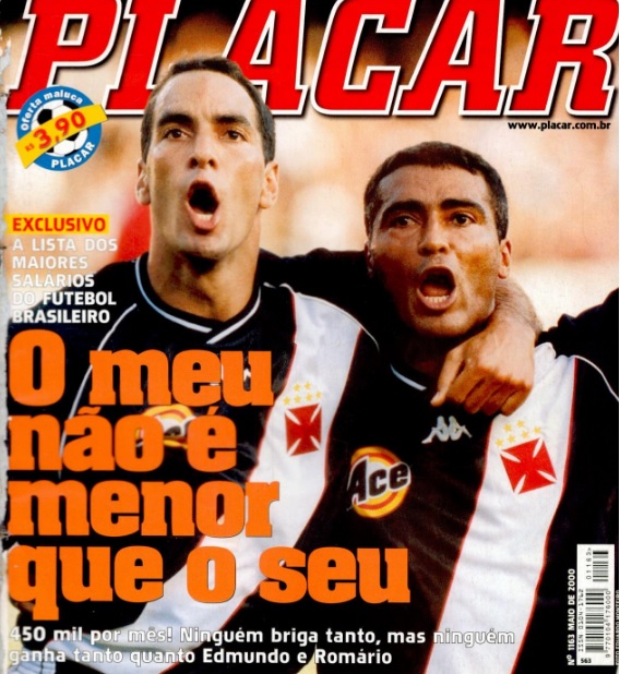 Edmundo e Romário na edição de maio de 2000 de PLACAR