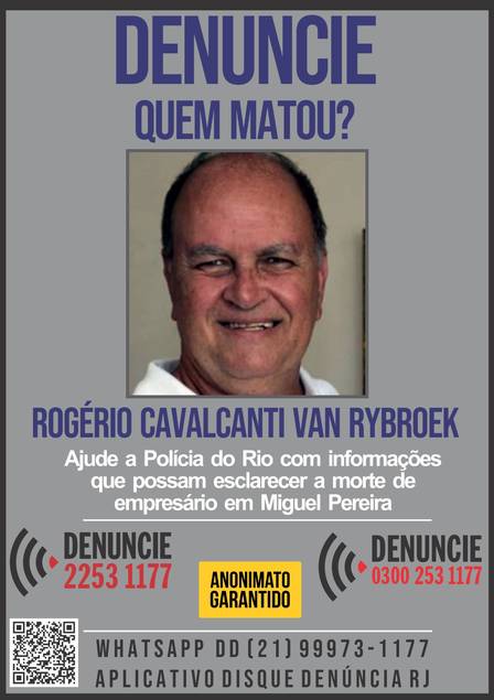 Disque Denúncia pede informações sobre envolvidos no assassinato de empresário e fazendeiro em Miguel Pereira