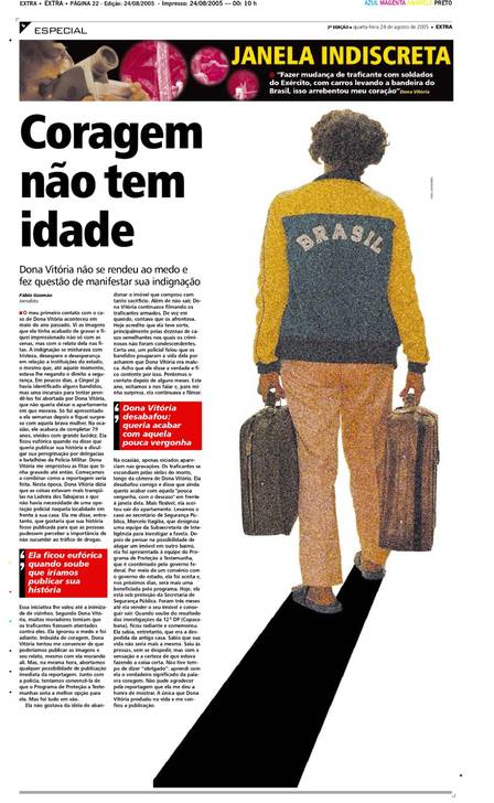 Dona Vitória não se rendeu ao medo e fez questão de manifestar sua indignação Dona Vitória não se rendeu ao medo e fez questão de manifestar sua indignação