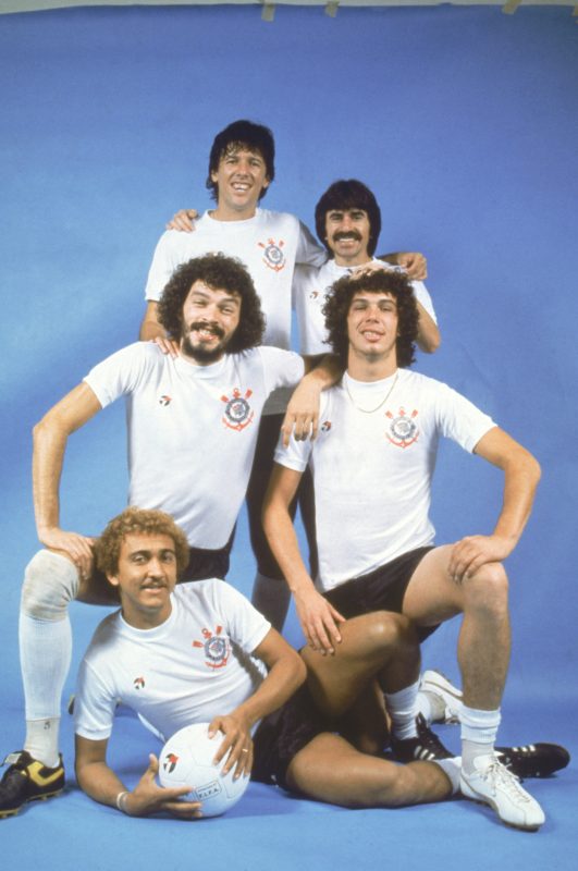 Paulinho, Zenon, Sócrates, Casagrande e Biro-Biro, jogadores do Corinthians. Paulinho, Zenon, Sócrates, Casagrande e Biro-Biro, jogadores do Corinthians -