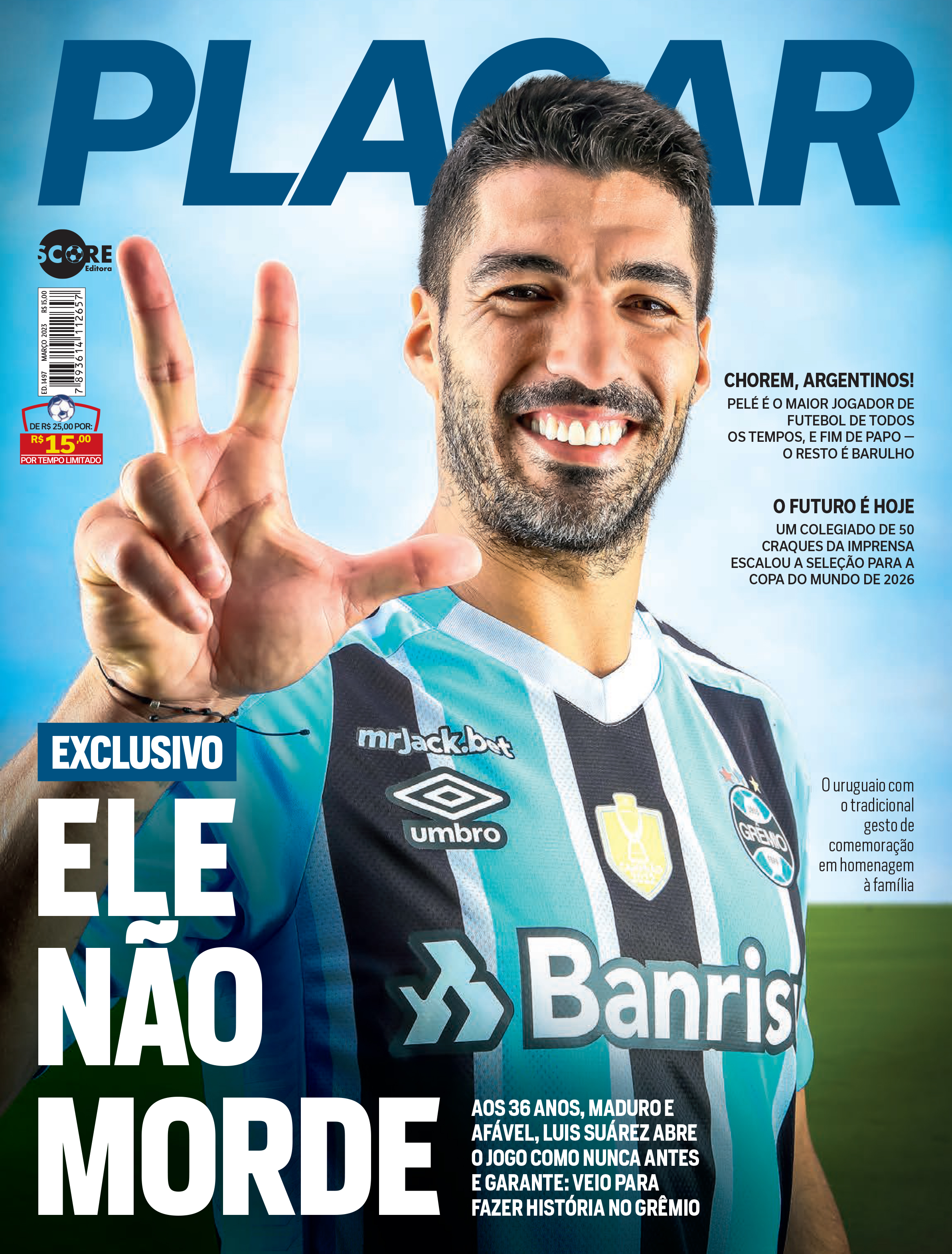 Capa da edição de março da Revista Placar -