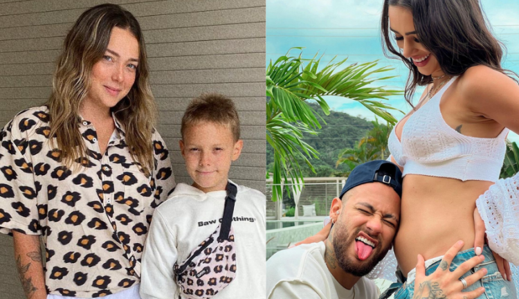 Montagem de Carol Dantas com Davi Lucca e Neymar com Bruna Biancardi
