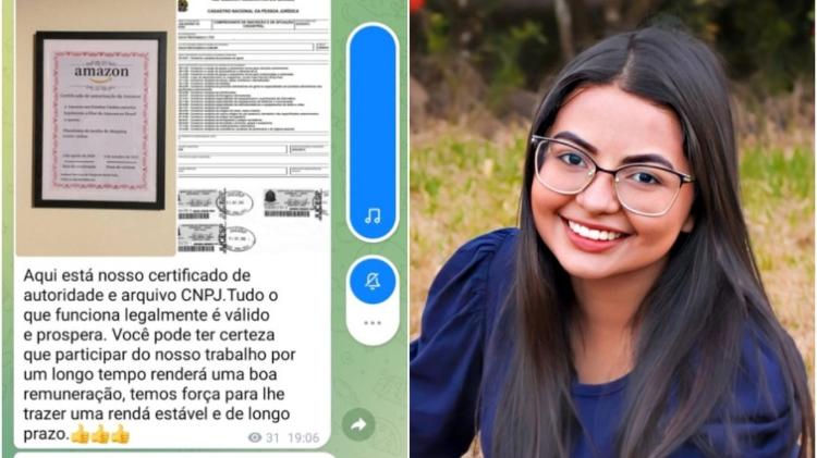 Golpe da Amazon: Suyane Araújo recebeu mensagem no Telegram - Reprodução - Reprodução