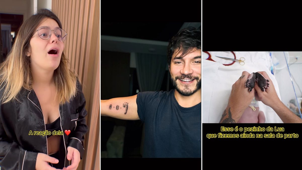Eliezer faz tatuagem com imagem do pé de Lua, sua filha com Viih Tube