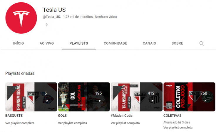 Conta do São Paulo no YouTube foi invadida