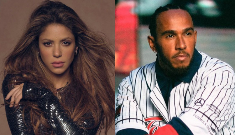 Montagem com Shakira e Lewis Hamilton
