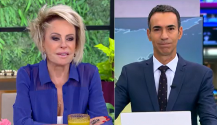 Montagem com Ana Maria Braga e César Tralli