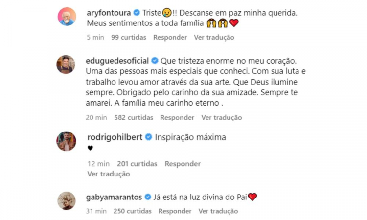 famosos lamentam morte de palmirinha