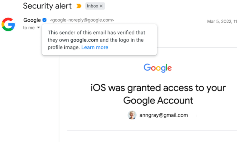 O Google Gmail agora tem um recurso de verificação de e-mail que mostra um selo azul