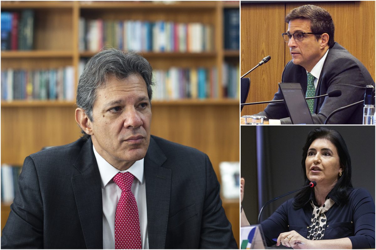 ELES DECIDEM - Haddad, Campos Neto e Tebet: os três integrantes do Conselho Monetário Nacional, responsável por definir a meta de inflação, algo ainda não discutido oficialmente nessa instância