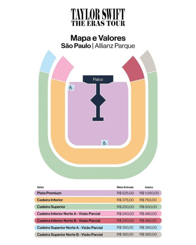 Preços do show de Taylor Swift em São Paulo