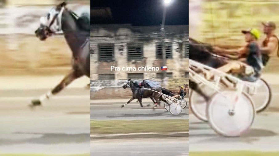 Homens realizam corrida de cavalos nas ruas do Rio de Janeiro Homens realizam corrida de cavalos nas ruas do Rio de Janeiro