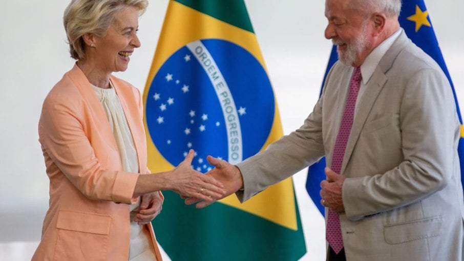 A presidente da Comissão Europeia, Ursula von der Leyen,, e Lula