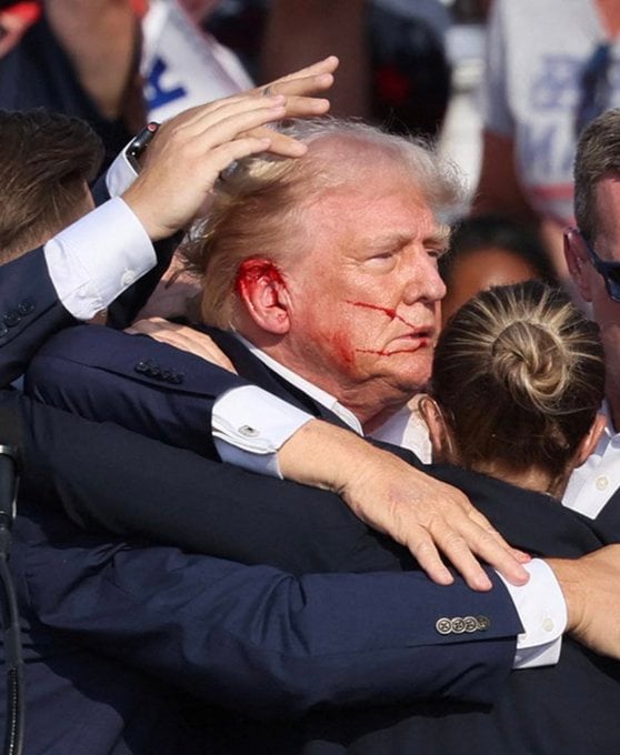 x Trump é baleado em comício por jovem de 20 anos, posteriormente morto pelo Serviço Secreto x